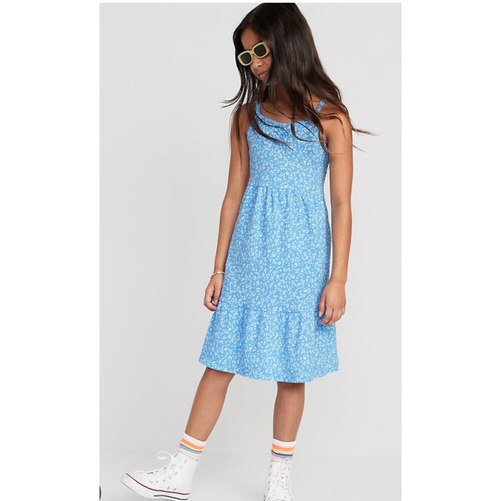 Sleeveless Printed Rib-Knit Swing Dress sz Small (6/7)